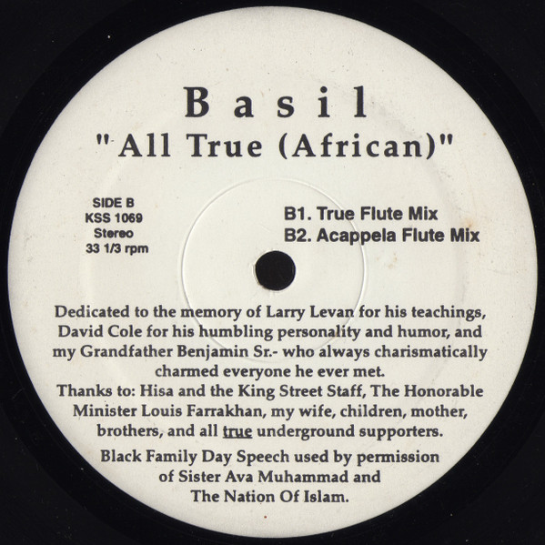 Basil - All True (African) | BPM King Street Sounds (KSS 1069) - 3 Basil - All True (African) | BPM King Street Sounds (KSS 1069) - 3