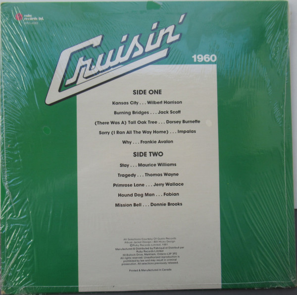 Various - Cruisin' 1960 [Vinyl] | Ruby Records Limited (RR3-4083) - 2