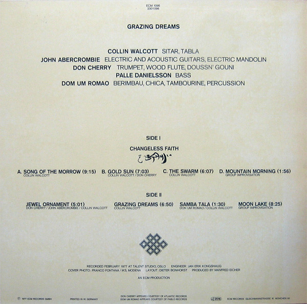 Collin Walcott - Grazing Dreams | ECM Records (ECM 1096) - 2 Collin Walcott - Grazing Dreams | ECM Records (ECM 1096) - 2