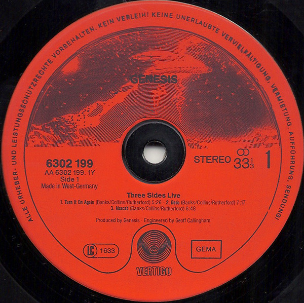 Genesis - Three Sides Live | Vertigo (6650 008) - 4 Genesis - Three Sides Live | Vertigo (6650 008) - 4