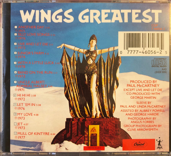 Wings - Wings Greatest | Capitol Records (CDP 7 46056 2) - 2 Wings - Wings Greatest | Capitol Records (CDP 7 46056 2) - 2