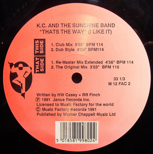 KC & The Sunshine Band - That's The Way (I Like It) | Music Factory Records (M 12 FAC 2) - main KC & The Sunshine Band - That's The Way (I Like It) | Music Factory Records (M 12 FAC 2) - main