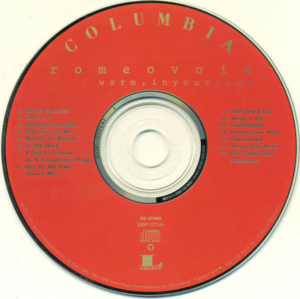 Romeo Void - Warm, In Your Coat | Columbia (CK 47964) - 4