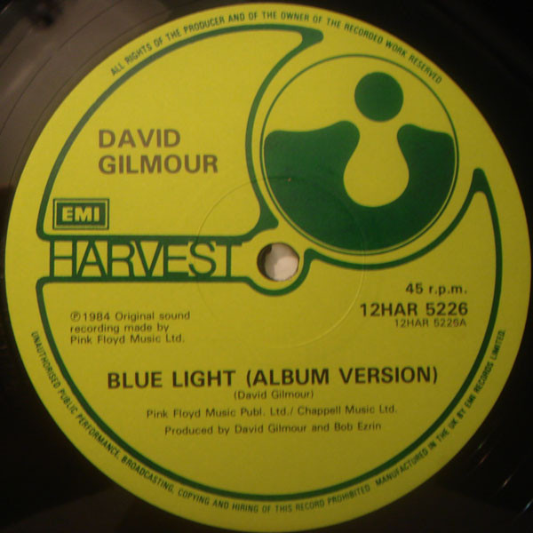 David Gilmour - Blue Light | Harvest (12 HAR 5226) - 3