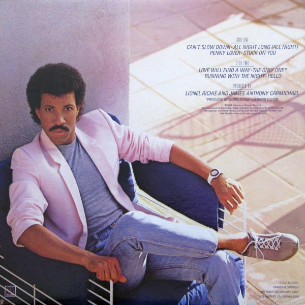 Lionel Richie - Can't Slow Down | Motown (MLM-6059) - 2