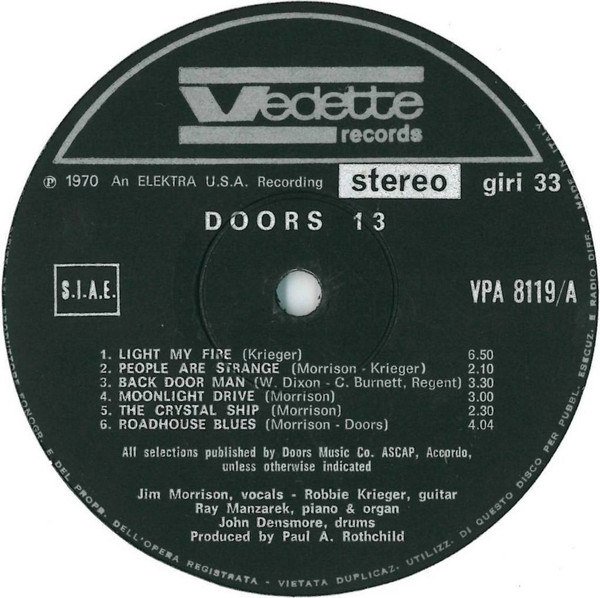 The Doors - 13 | Vedette Records (VPA 8119) - 3 The Doors - 13 | Vedette Records (VPA 8119) - 3