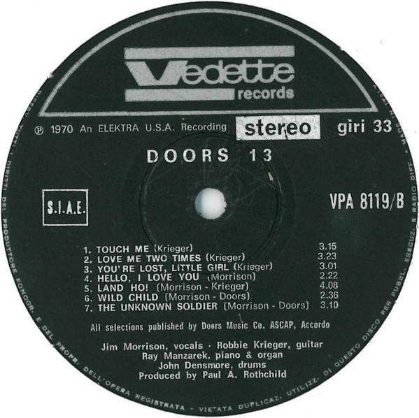 The Doors - 13 | Vedette Records (VPA 8119) - 4 The Doors - 13 | Vedette Records (VPA 8119) - 4
