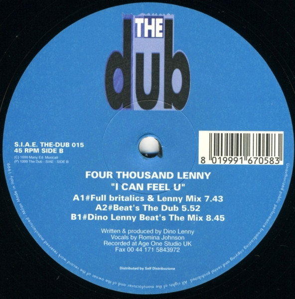 Four Thousand Lenny - I Can Feel U | The Dub (THE DUB 015) - 3 Four Thousand Lenny - I Can Feel U | The Dub (THE DUB 015) - 3