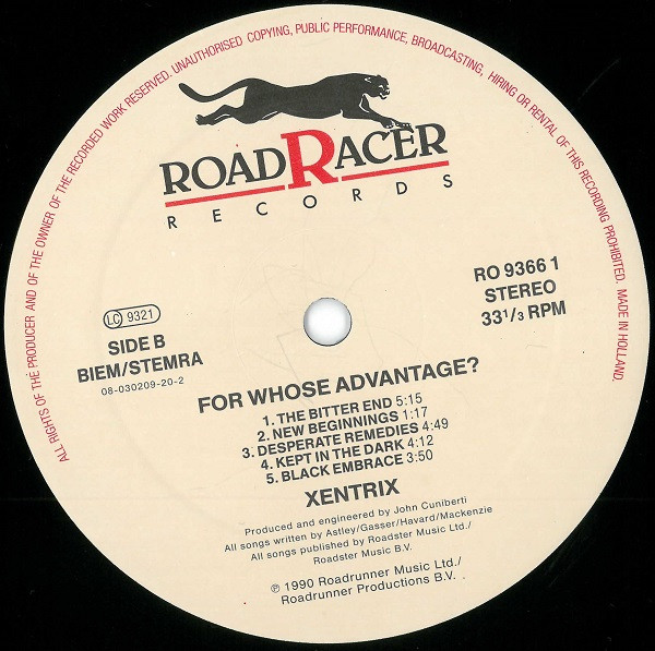 Xentrix - For Whose Advantage? | Roadracer Records (RO 9366 1) - 4