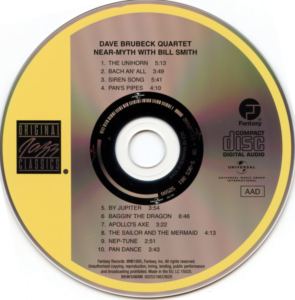 The Dave Brubeck Quartet / Dave Brubeck - William O. Smith - Near-Myth | Original Jazz Classics (0025218623629) - 3