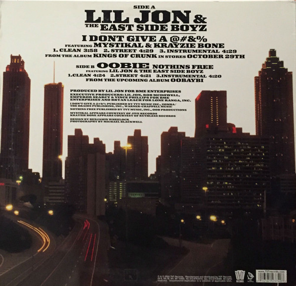 Lil' Jon & The East Side Boyz - I Don't Give A @#&% | TVT Records (TVT 2374-0) - 2