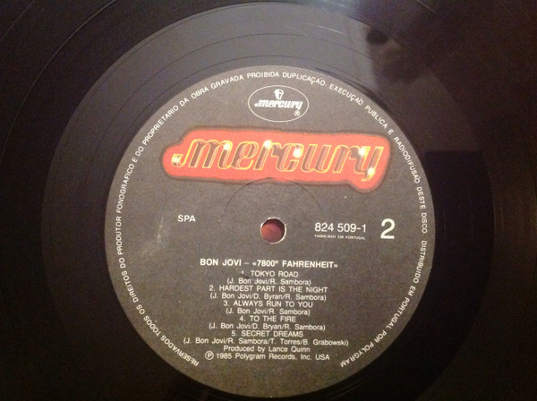 Bon Jovi - 7800° Fahrenheit | Mercury (824 509-1) - 4