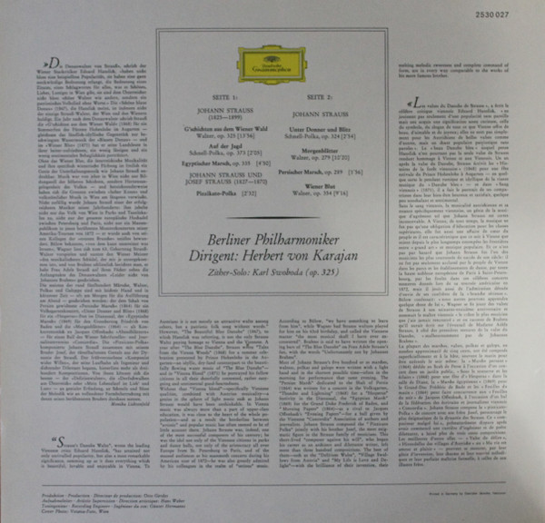Johann Strauss Jr. , Josef Strauß , Berliner Philharmoniker , Herbert von Karajan - Walzer - Polkas - Märsche | Deutsche Grammophon (2530 027) - 2 Johann Strauss Jr. , Josef Strauß , Berliner Philharmoniker , Herbert von Karajan - Walzer - Polkas - Märsche | Deutsche Grammophon (2530 027) - 2