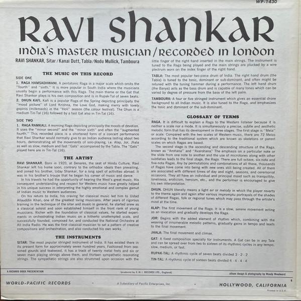 Ravi Shankar - India's Master Musician / Recorded In London | World-Pacific Records (WP-1430) - 2 Ravi Shankar - India's Master Musician / Recorded In London | World-Pacific Records (WP-1430) - 2