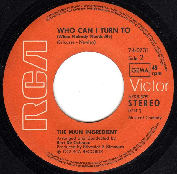 The Main Ingredient - Everybody Plays The Fool | RCA Victor (74-0731) - 3