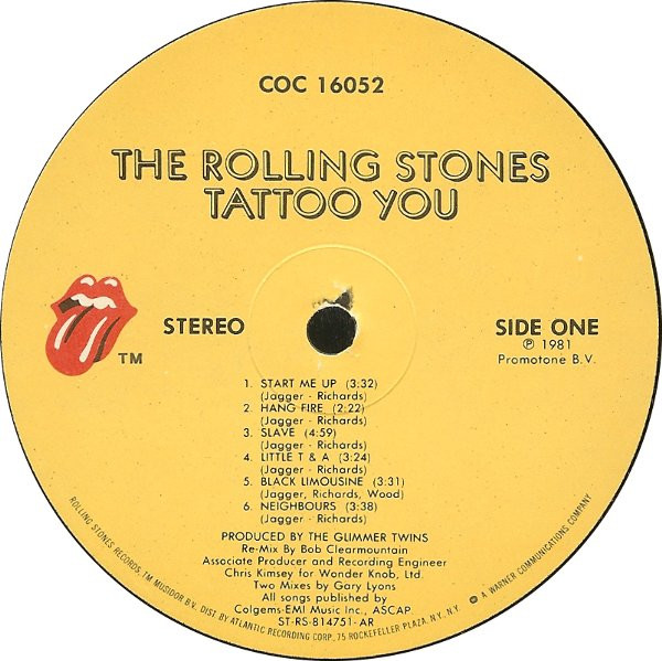 The Rolling Stones - Tattoo You | Rolling Stones Records (COC 16052) - 2 The Rolling Stones - Tattoo You | Rolling Stones Records (COC 16052) - 2