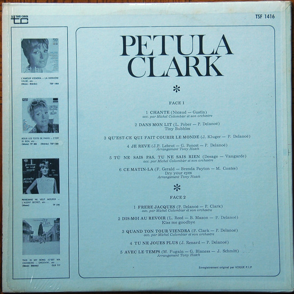 Petula Clark - Portrait En Stéréo | Trans-Canada (TSF 1416) - 2 Petula Clark - Portrait En Stéréo | Trans-Canada (TSF 1416) - 2
