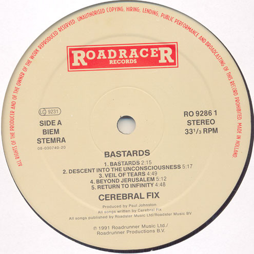 Cerebral Fix - Bastards | Roadracer Records (RO 9286 1) - 2 Cerebral Fix - Bastards | Roadracer Records (RO 9286 1) - 2