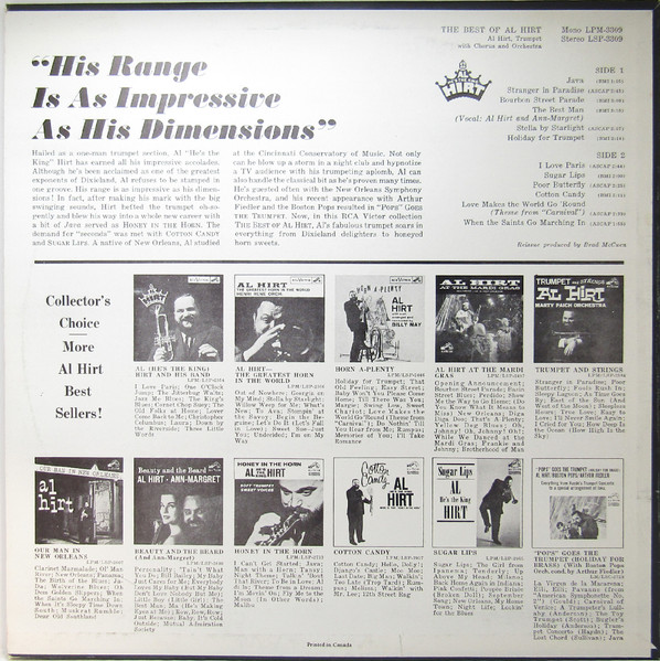 Al Hirt - The Best Of Al Hirt | RCA Victor (LPM-3309) - 2 Al Hirt - The Best Of Al Hirt | RCA Victor (LPM-3309) - 2