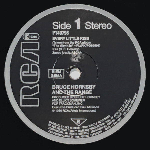 Bruce Hornsby And The Range - Every Little Kiss | RCA (PT 49798) - 3