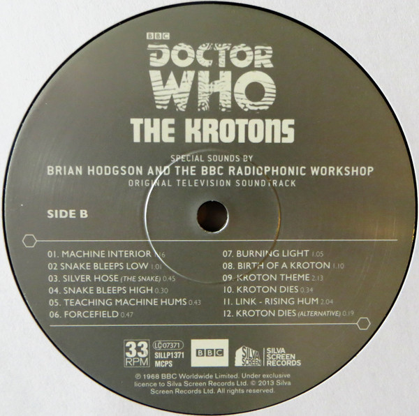 Brian Hodgson And BBC Radiophonic Workshop - Doctor Who - The Krotons | Silva Screen (SILLP1371) - 4 Brian Hodgson And BBC Radiophonic Workshop - Doctor Who - The Krotons | Silva Screen (SILLP1371) - 4