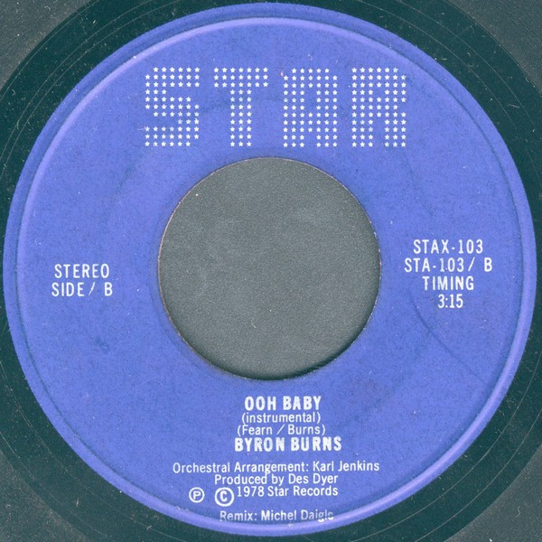 Byron Burns - Ooh Baby | Les Disques Star Records (STAX-103) - 2