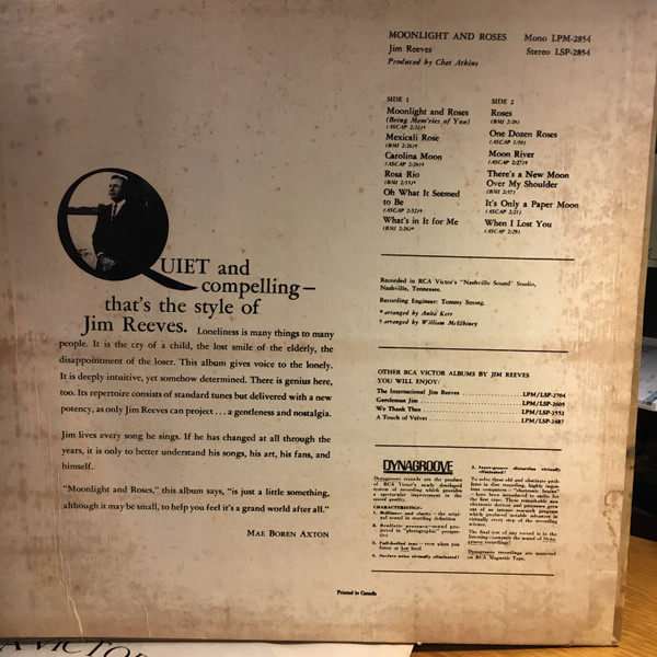 Jim Reeves - Moonlight And Roses | RCA Victor (LPM-2854) - 2 Jim Reeves - Moonlight And Roses | RCA Victor (LPM-2854) - 2