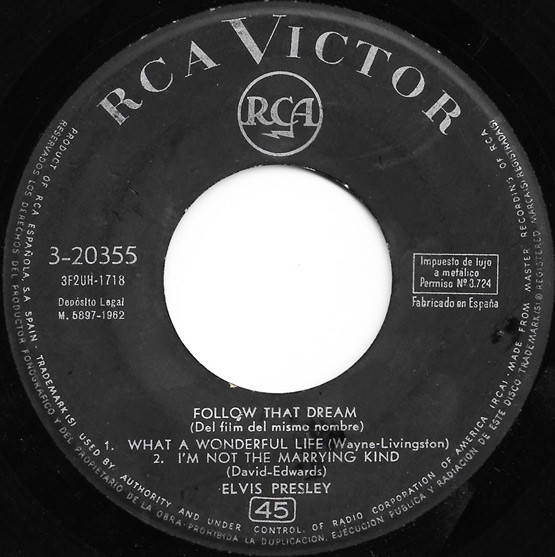 Elvis Presley - Follow That Dream | RCA Victor (3-20355) - 3 Elvis Presley - Follow That Dream | RCA Victor (3-20355) - 3