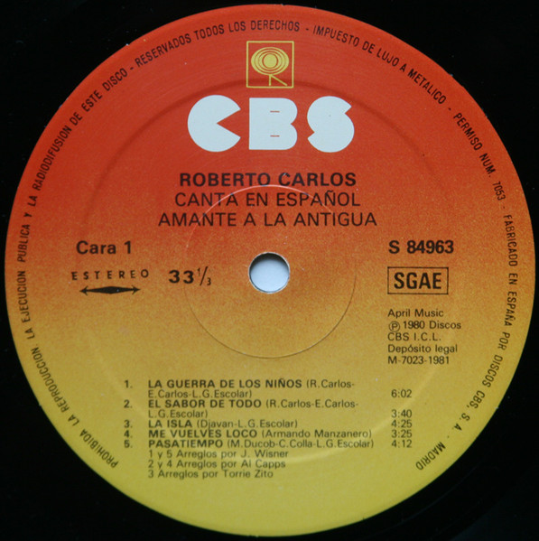 Roberto Carlos - Amante A La Antigua (Canta En Español) | CBS (S 84963) - 3