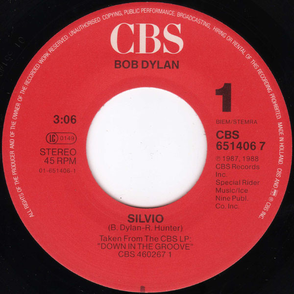 Bob Dylan - Silvio | CBS (651406 7) - 3