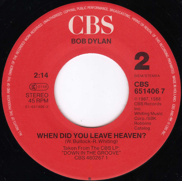 Bob Dylan - Silvio | CBS (651406 7) - 4
