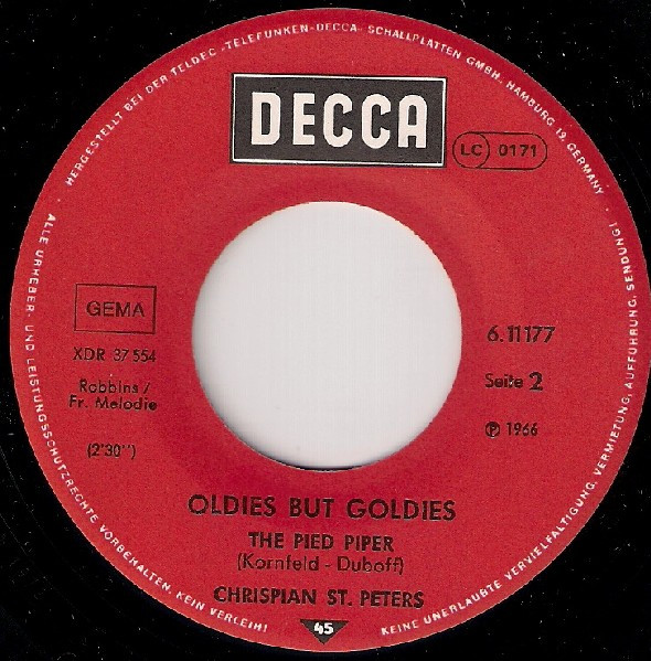 Crispian St. Peters - You Were On My Mind / Pied Piper | Decca (6.11177) - 3