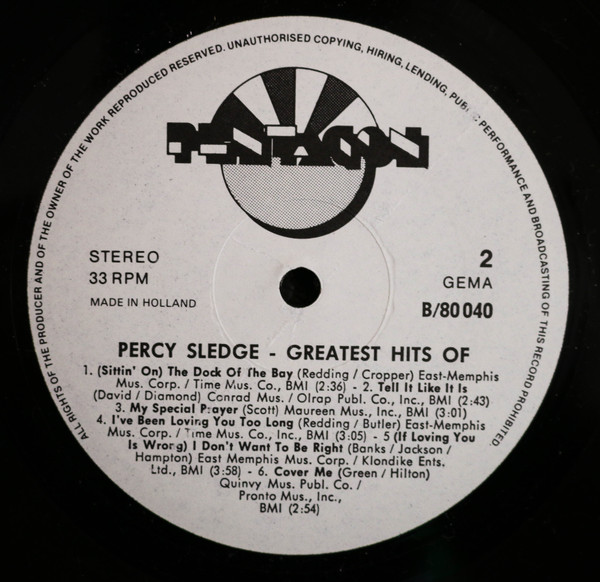 Percy Sledge - Greatest Hits Of Percy Sledge | Pentagon (B/80 040) - 4
