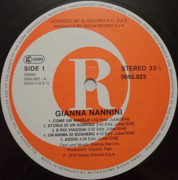 Gianna Nannini - Gianna Nannini | Ricordi (0065.023) - 3