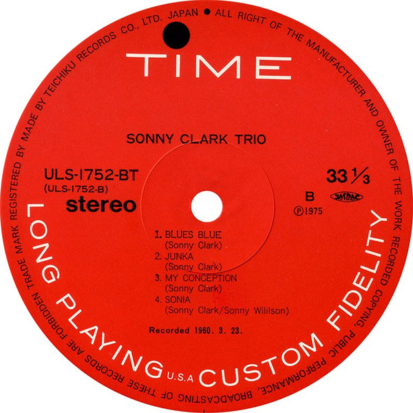 Sonny Clark Trio - Sonny Clark Trio | Time Records (ULS-1752-BT) - 4 Sonny Clark Trio - Sonny Clark Trio | Time Records (ULS-1752-BT) - 4