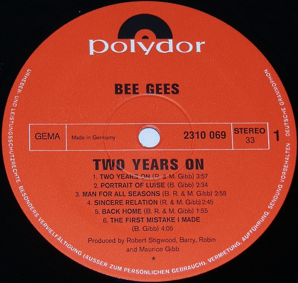 Bee Gees - 2 Years On | Polydor (2310 069) - 3