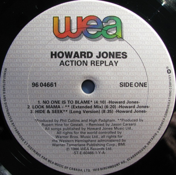 Howard Jones - Action Replay | WEA (96 04661) - 3