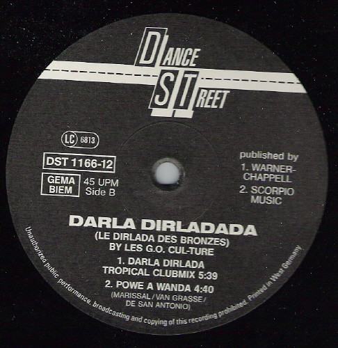 Les G.O. Culture - Darla Dirladada | Dance Street (DST 1166-12) - 3 Les G.O. Culture - Darla Dirladada | Dance Street (DST 1166-12) - 3