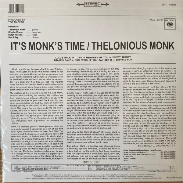 Thelonious Monk - It's Monk's Time | Music On Vinyl (MOVLP3393) - 3