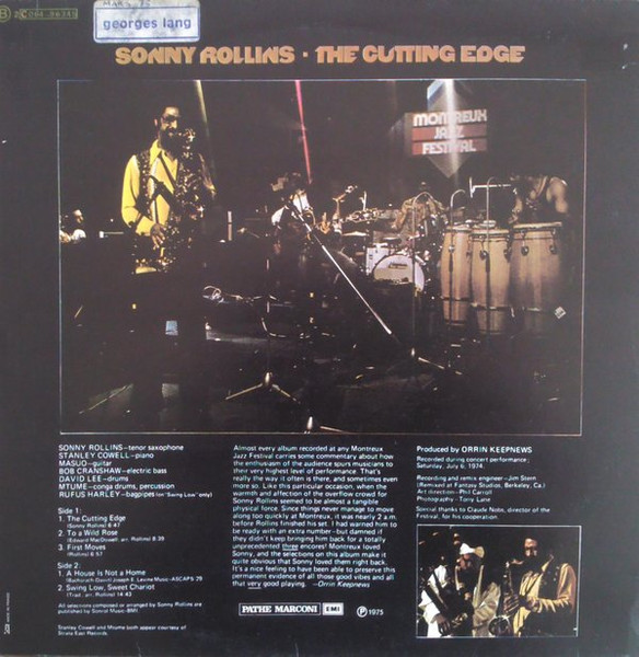 Sonny Rollins - The Cutting Edge | Milestone (2C 064-96345) - 2