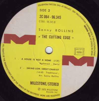 Sonny Rollins - The Cutting Edge | Milestone (2C 064-96345) - 4