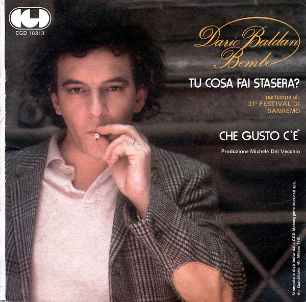 Dario Baldan Bembo - Tu Cosa Fai Stasera? | CGD (CGD 10313) - main
