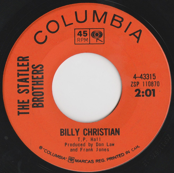 The Statler Brothers - Flowers On The Wall | Columbia (4-43315) - 2