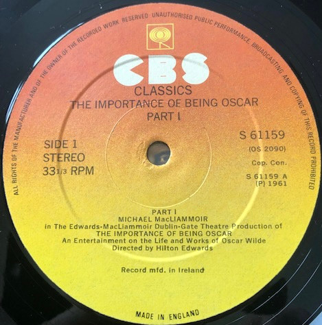 Micheál Mac Liammóir - The Importance Of Being Oscar (Part I). An Entertainment On The Life And Works Of Oscar Wilde | CBS (S 61159) - 2 Micheál Mac Liammóir - The Importance Of Being Oscar (Part I). An Entertainment On The Life And Works Of Oscar Wilde | CBS (S 61159) - 2