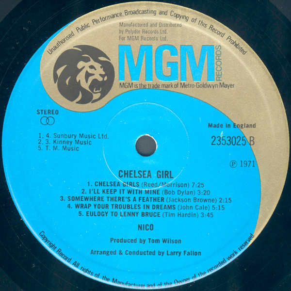 Nico - Chelsea Girl | MGM Records (2353 025) - 4 Nico - Chelsea Girl | MGM Records (2353 025) - 4