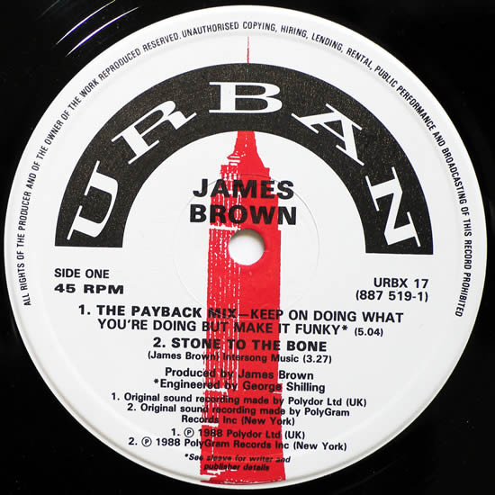 James Brown - The Payback Mix (Keep On Doing What You're Doing But Make It Funky) | Urban (URBX 17) - 3 James Brown - The Payback Mix (Keep On Doing What You're Doing But Make It Funky) | Urban (URBX 17) - 3