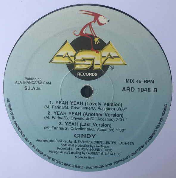 Cindy - Yeah Yeah | Asia Records (ARD 1048) - 4 Cindy - Yeah Yeah | Asia Records (ARD 1048) - 4