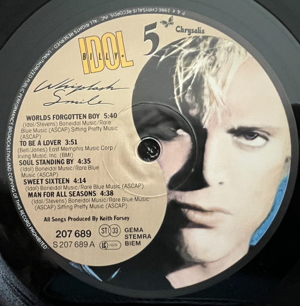 Billy Idol - Whiplash Smile | Chrysalis (207 689) - 3 Billy Idol - Whiplash Smile | Chrysalis (207 689) - 3