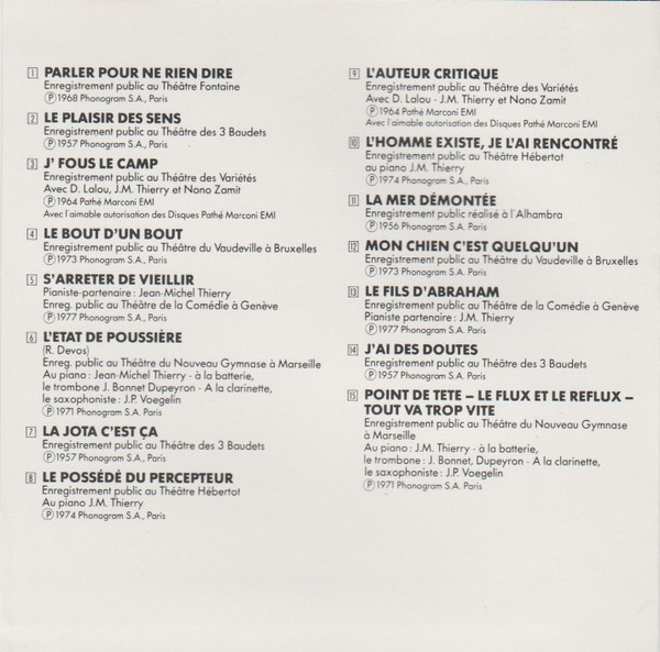 Raymond Devos - Master Serie | PolyGram Distribution (830 098-2) - 2