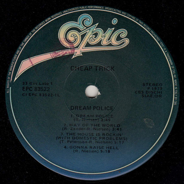 Cheap Trick - Dream Police | Epic (EPC 83522) - 3 Cheap Trick - Dream Police | Epic (EPC 83522) - 3